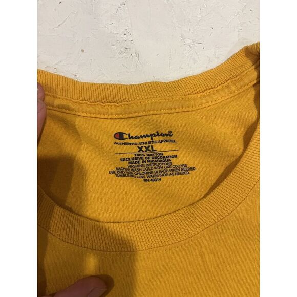 Champion Missouri Mizzou Tigers Shirt Yellow Mens XXL 2XL Short Sleeve Football - Picture 7 of 10